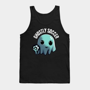 A cute ghost playing soccer: The Ghost's Game of Soccer, Halloween Tank Top